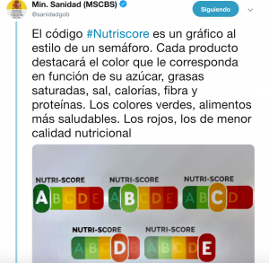 nutri-score y el ministerio